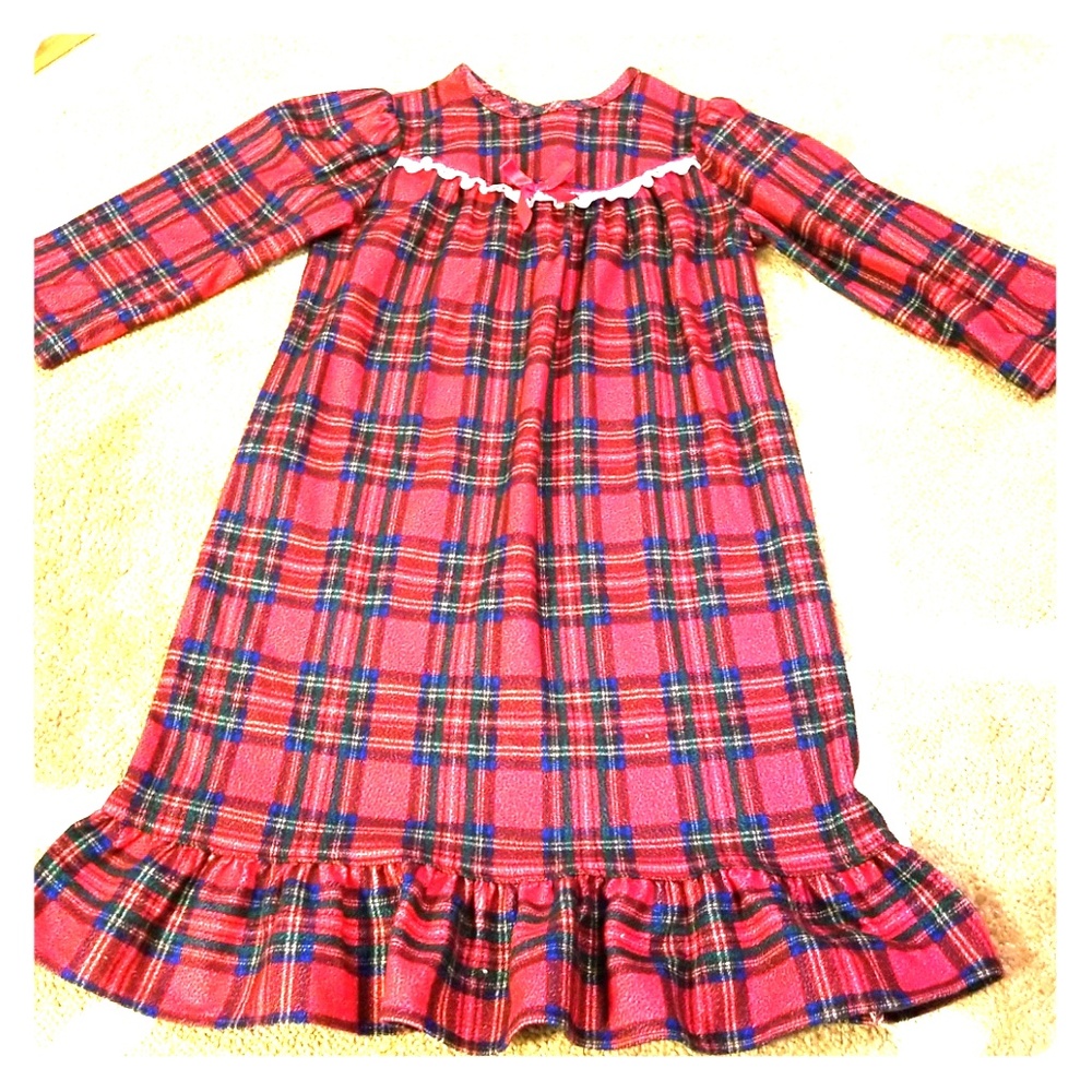 Girls Soap Factory Christmas Red Plaid Gown 3T